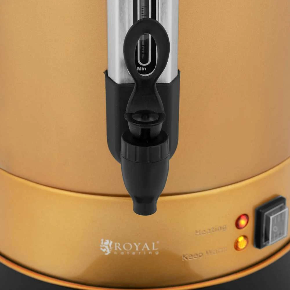Virdulys Royal Catering Kavos ir arbatos virimo aparatas su čiaupu ir lašinimo padėklu 14 l 1500 W aukso