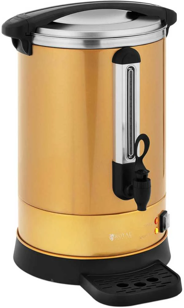 Virdulys Royal Catering Kavos ir arbatos virimo aparatas su čiaupu ir lašinimo padėklu 14 l 1500 W aukso