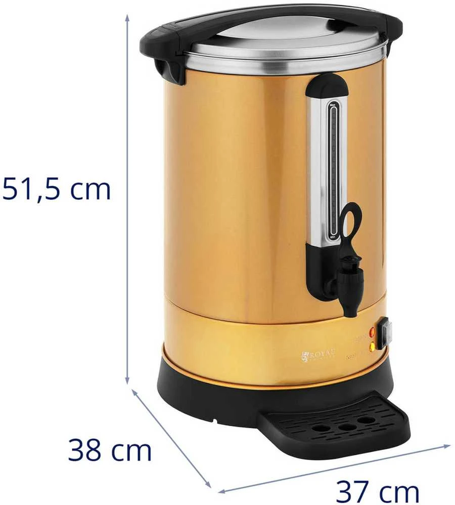 Virdulys Royal Catering Kavos ir arbatos virimo aparatas su čiaupu ir lašinimo padėklu 14 l 1500 W aukso