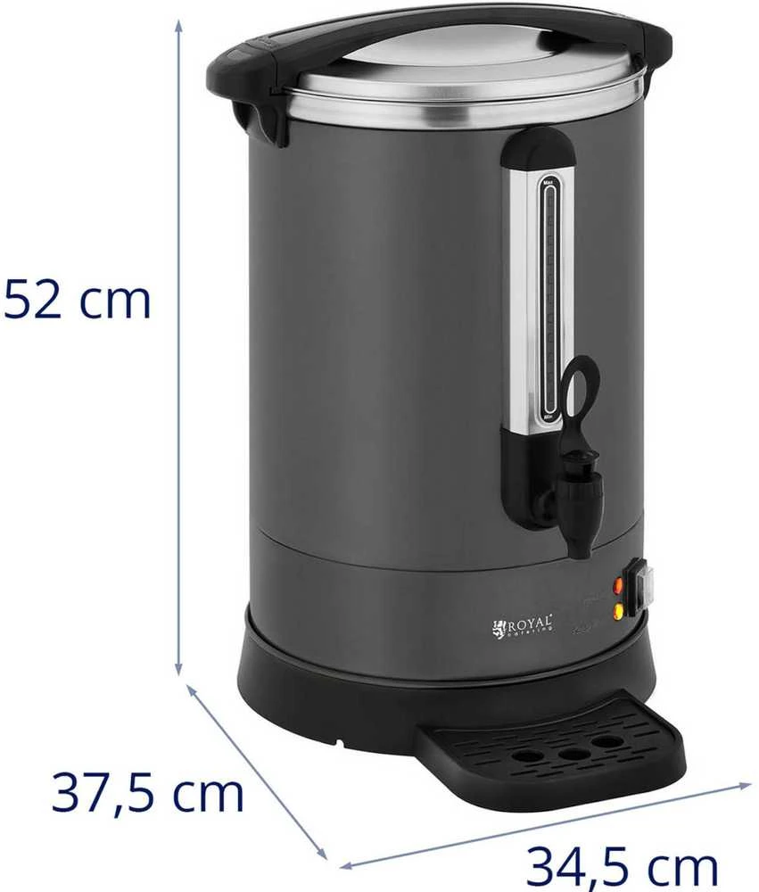 Royal Catering Kavos arbatos virimo aparatas su kranu ir nuvarvėjimo padėklu 14 l 1400 W pilka