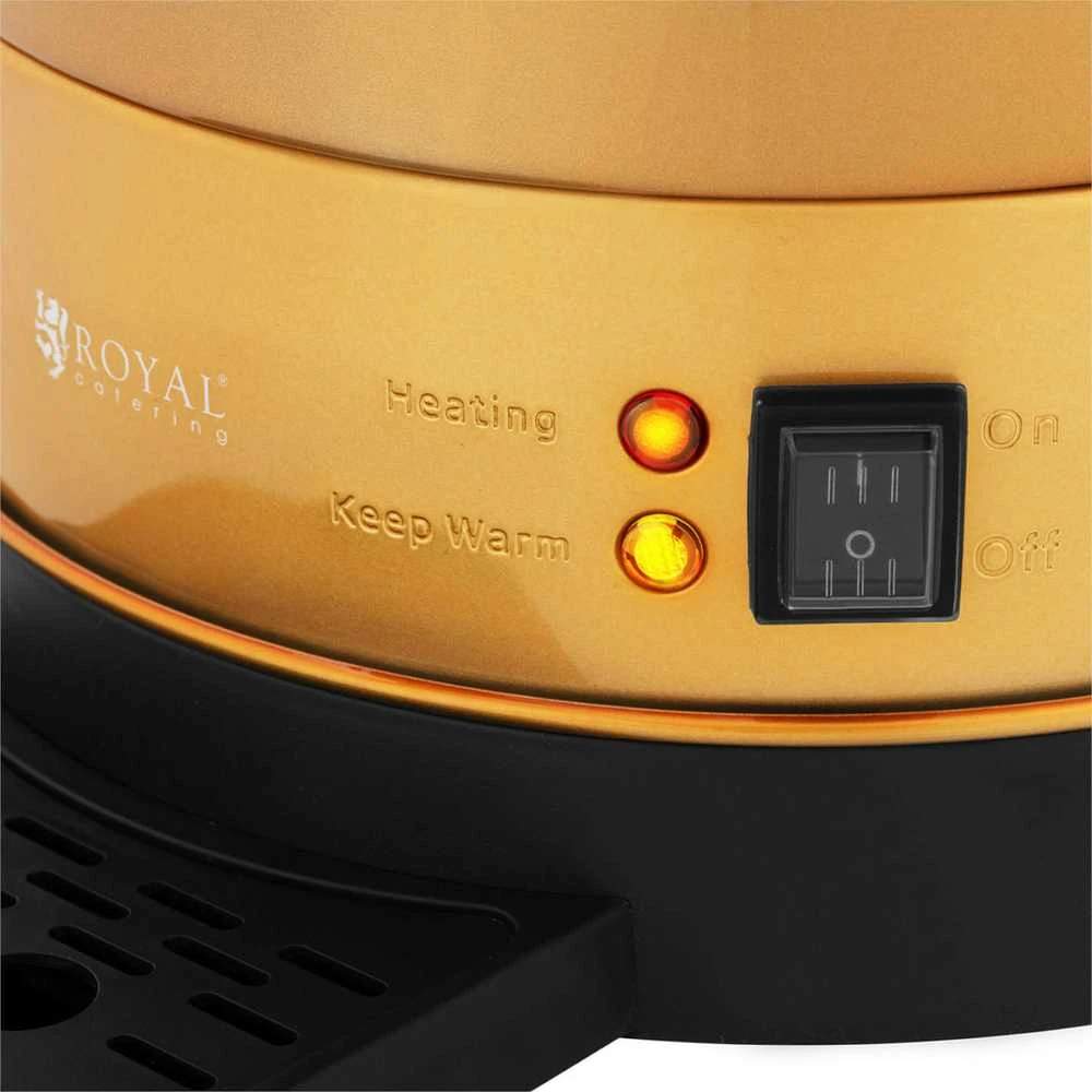 Virdulys Royal Catering Kavos ir arbatos virimo aparatas su čiaupu ir lašinimo padėklu 14 l 1500 W aukso