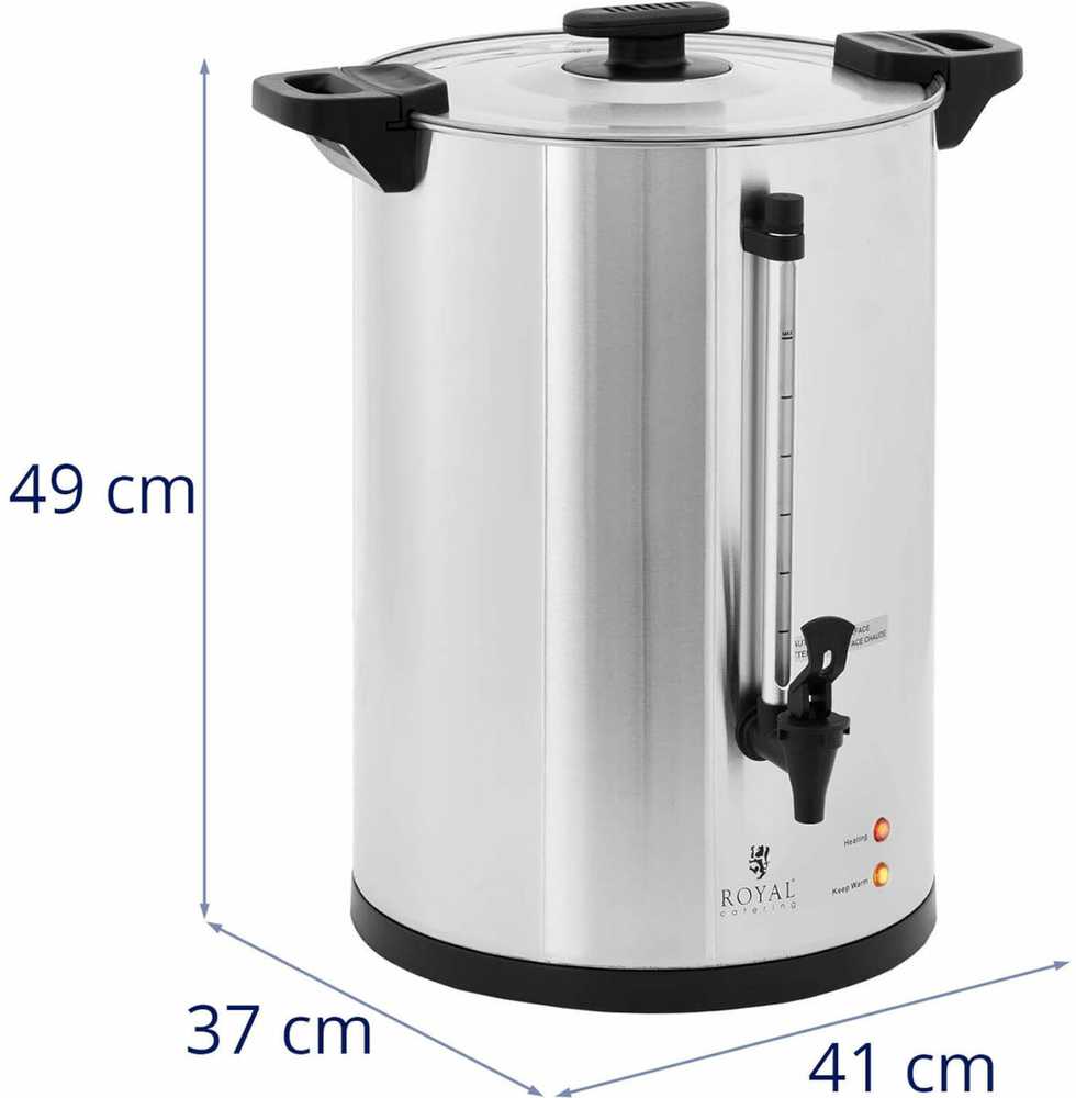 Royal Catering Kavos ir arbatos virimo aparatas su kranu 20 l 1650 W sidabrinis