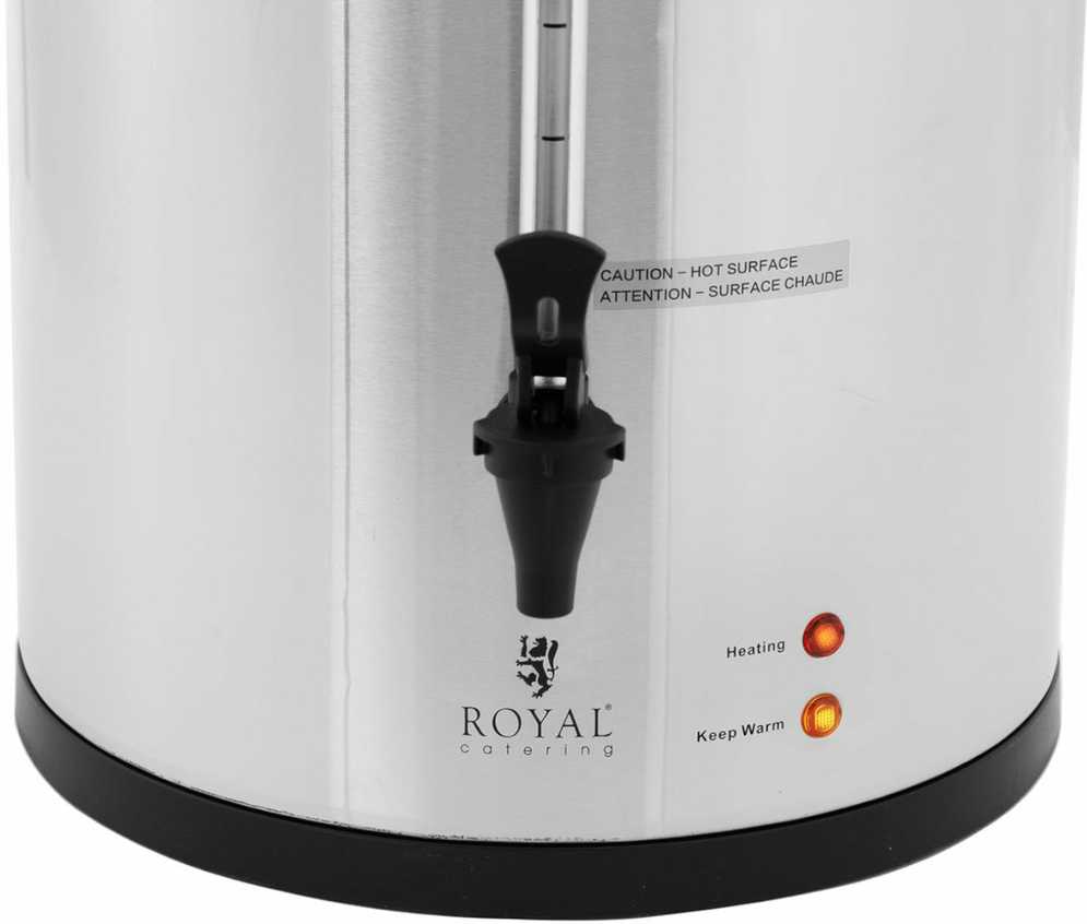 Royal Catering Kavos ir arbatos virimo aparatas su kranu 20 l 1650 W sidabrinis