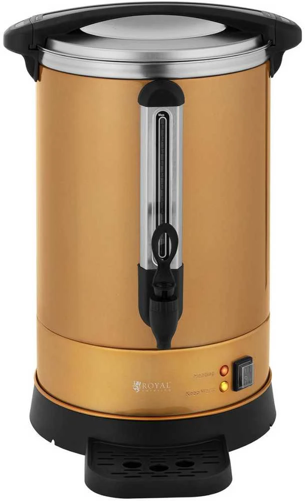 Virdulys Royal Catering Kavos ir arbatos virimo aparatas su čiaupu ir lašinimo padėklu 14 l 1500 W aukso