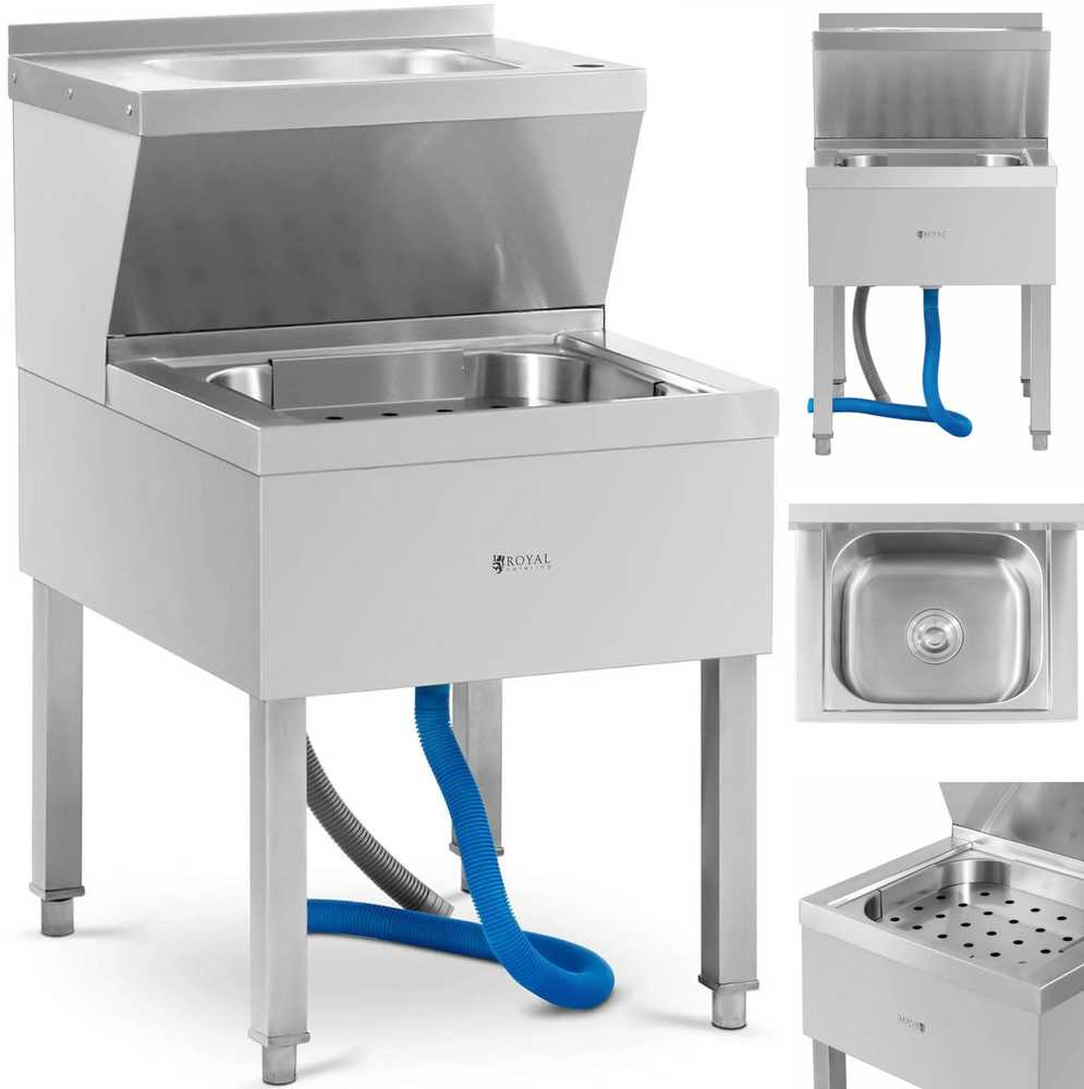 Royal Catering Mop valymo kriauklė su praustuvu 61 x 50 x 84,5 cm