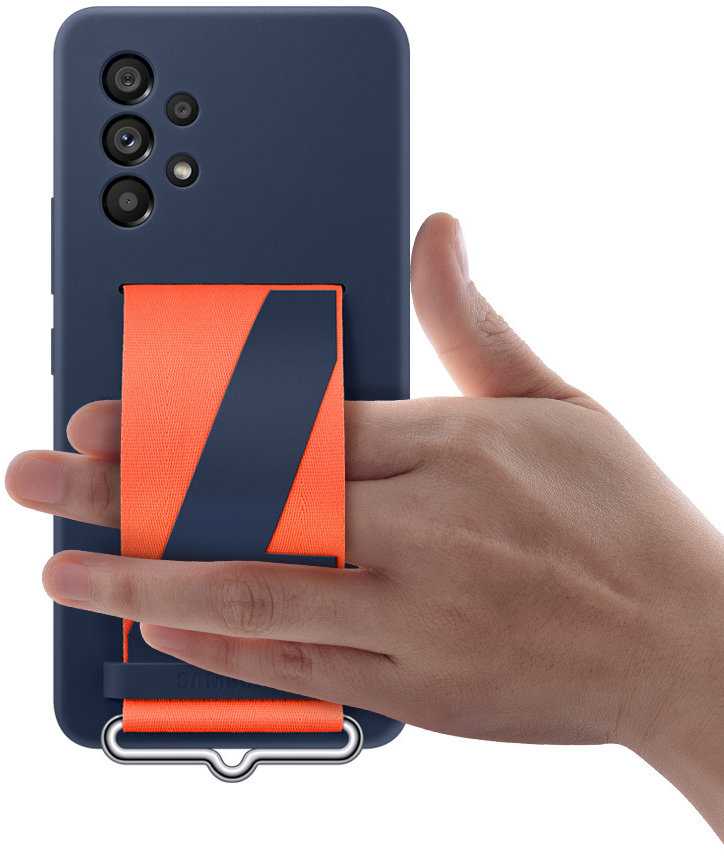 Dėklas „Samsung Galaxy A53 5G“ silikoninis dangtelis su „Navy“ dirželiu