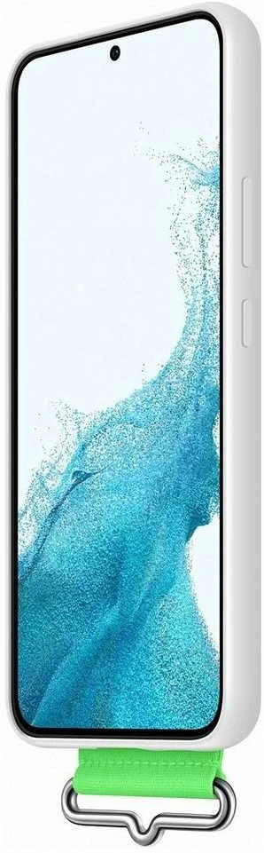 Dėklas GS906TWE silikoninis dangtelis su dirželiu, skirtas Samsung Galaxy S22 Plus Baltas (Baltas)