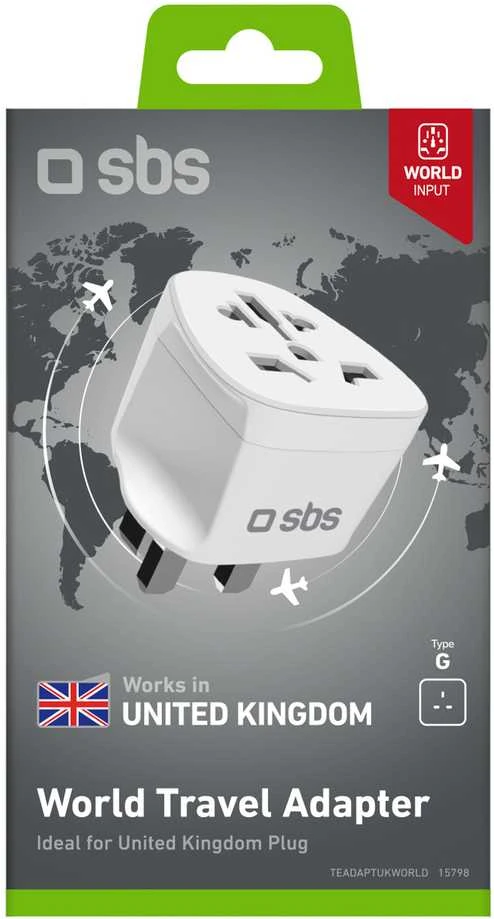 SBS UK kelioninis adapteris – universalus – baltas