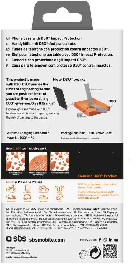 SBS Full Active D3O Apple iPhone 16 – dėklas telefonui juodos spalvos