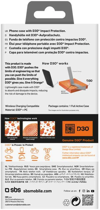 SBS Full Active D3O Apple iPhone 16 Pro Max – dėklas telefonui juodos spalvos