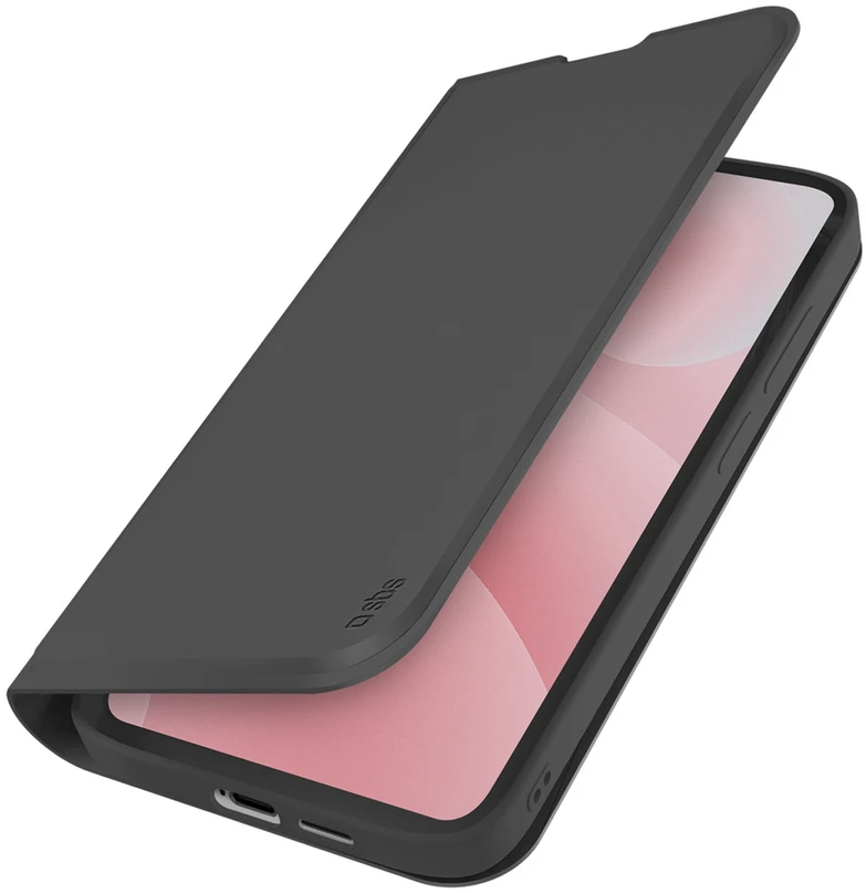 SBS Wallet Smooth dėklas skirtas Samsung Galaxy S26 with Flip – juodos spalvos