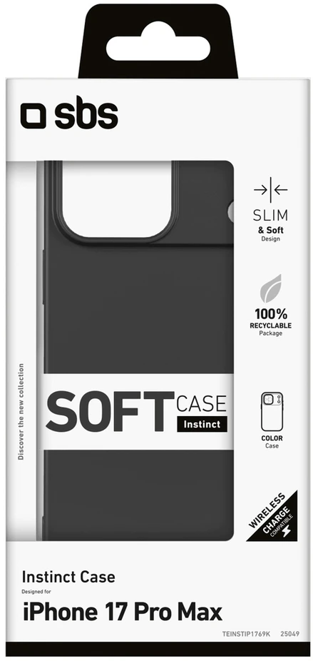 Dėklas SBS Instinct Case for iPhone 17 Pro Max - Juodas