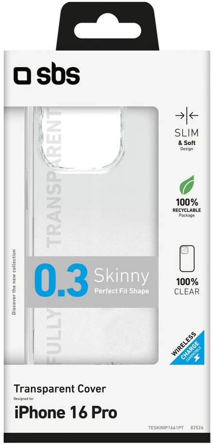 SBS plonas dėklas, skirtas iPhone 16 Pro – permatomas