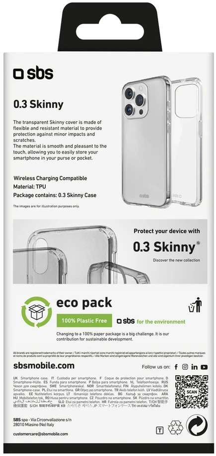 SBS plonas dėklas, skirtas iPhone 16 Pro – permatomas