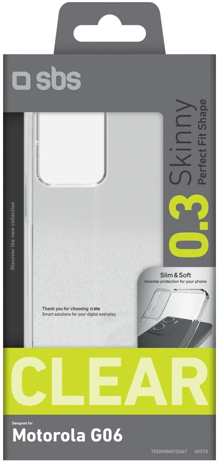 SBS plonas dėklas Motorola Moto G06 telefonui - permatomas