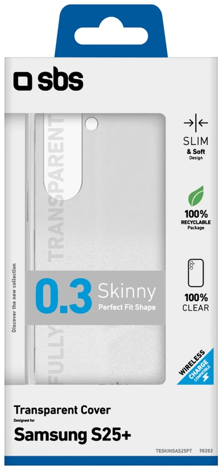 SBS Skinny dėklas skirtas Samsung Galaxy S25+ – skaidrus