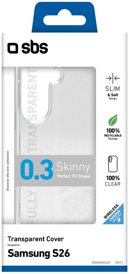 Dėklas SBS Skinny Cover na Samsung Galaxy S26 – skaidrus