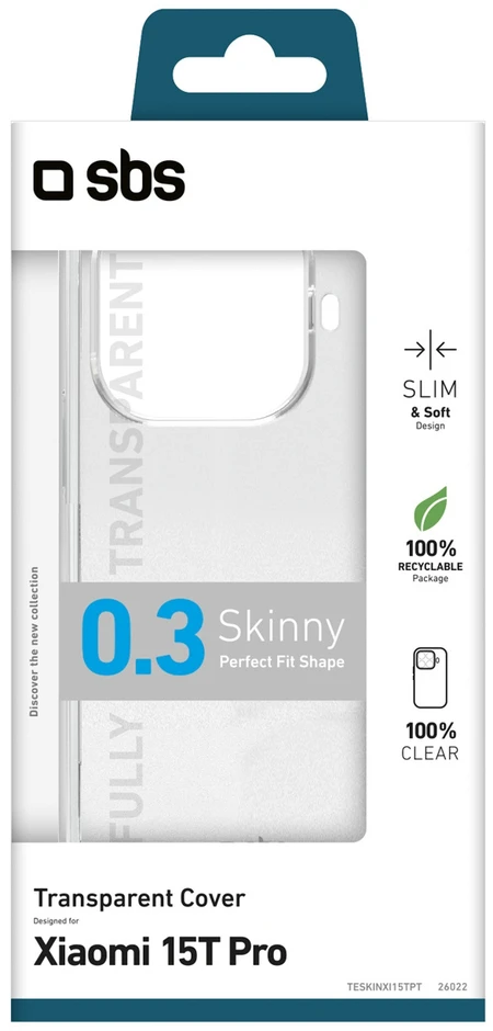 SBS Skinny dėklas skirtas Xiaomi 15T Pro – skaidrus