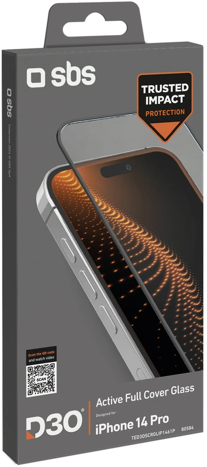 SBS D3O Apsauginis stiklas with frame Apple iPhone 14 Pro