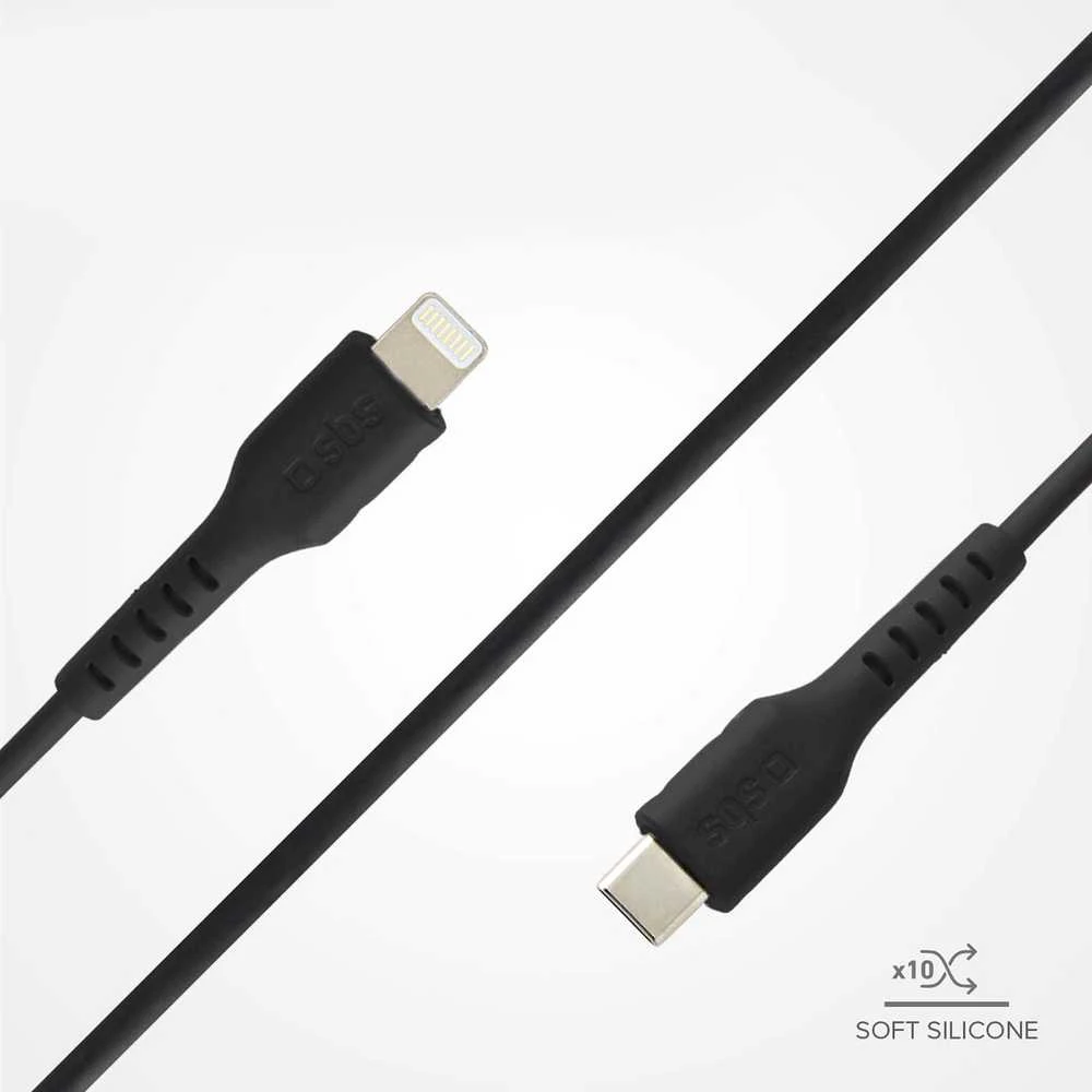 SBS TECABLELIGTC1K USB-C – Lightning kabelis 1m – juodos spalvos