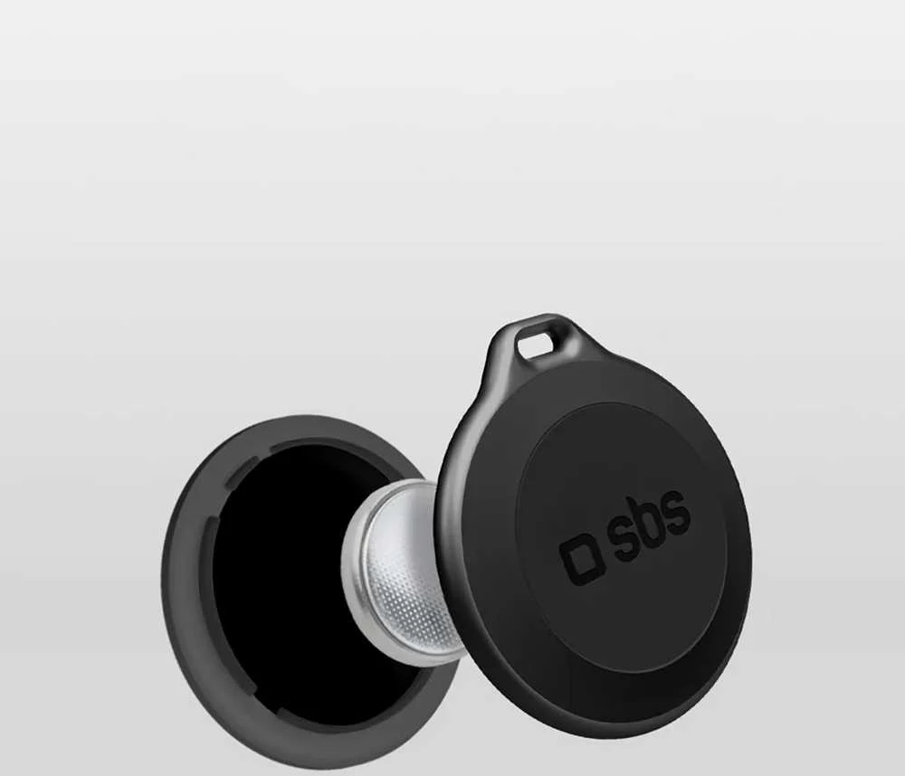 SBS Track My Circle Atsparus vandeniui IP65 Locator Compatible with Apple Find My – juodos spalvos