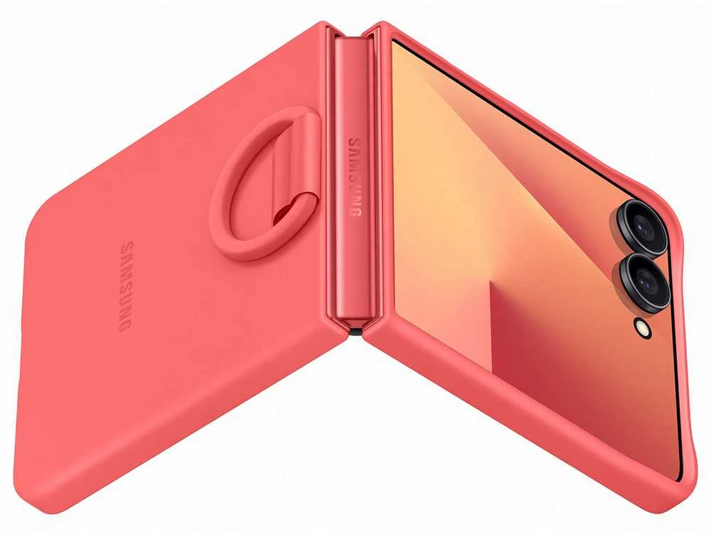 PF766TREGWW žiedinis dėklas (silikoninis) Samsung Galaxy Flip7, Raudona