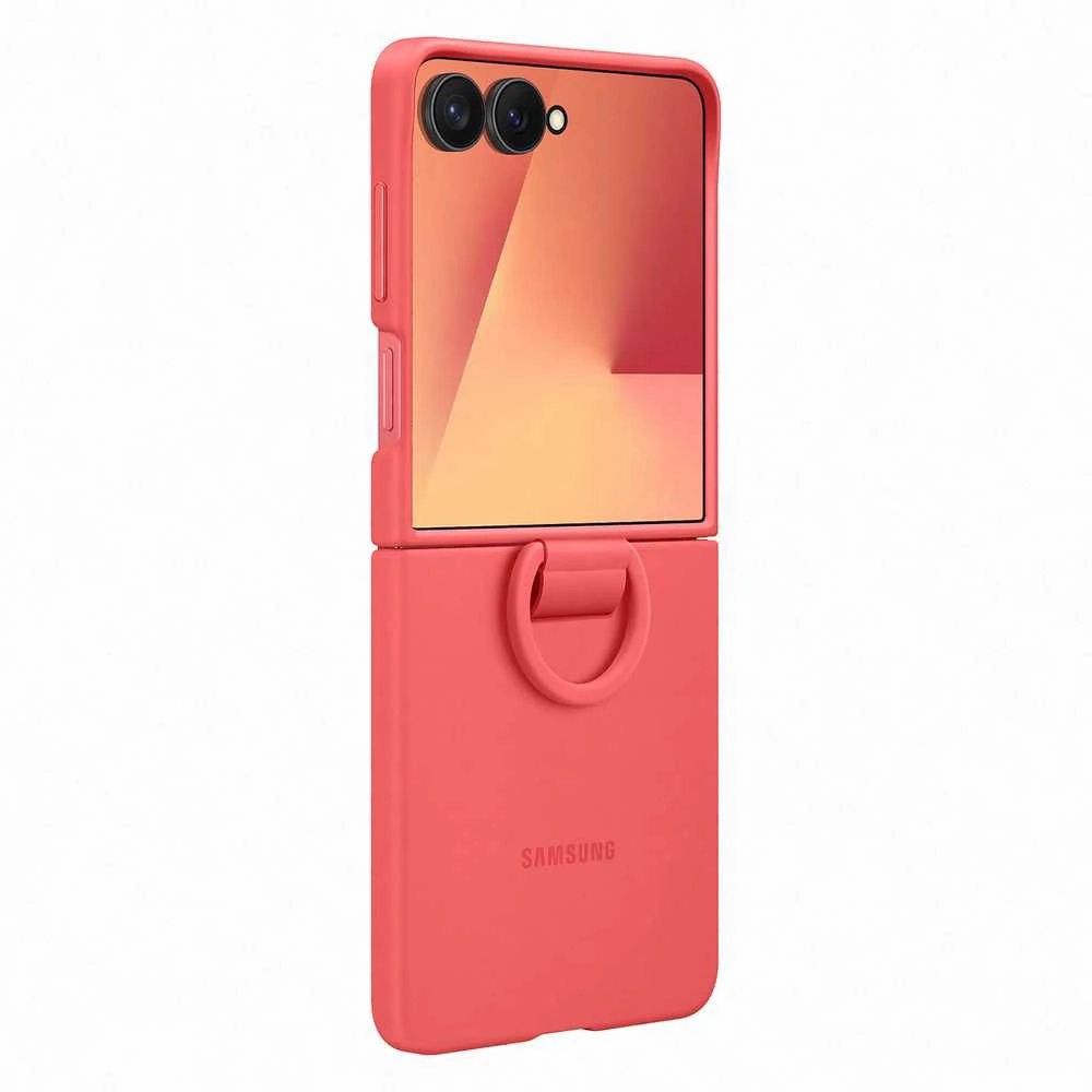 PF766TREGWW žiedinis dėklas (silikoninis) Samsung Galaxy Flip7, Raudona