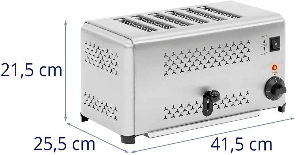Royal Catering Skrudintuvas-sumuštinių keptuvė 6 duonos riekelėms, 2500 W