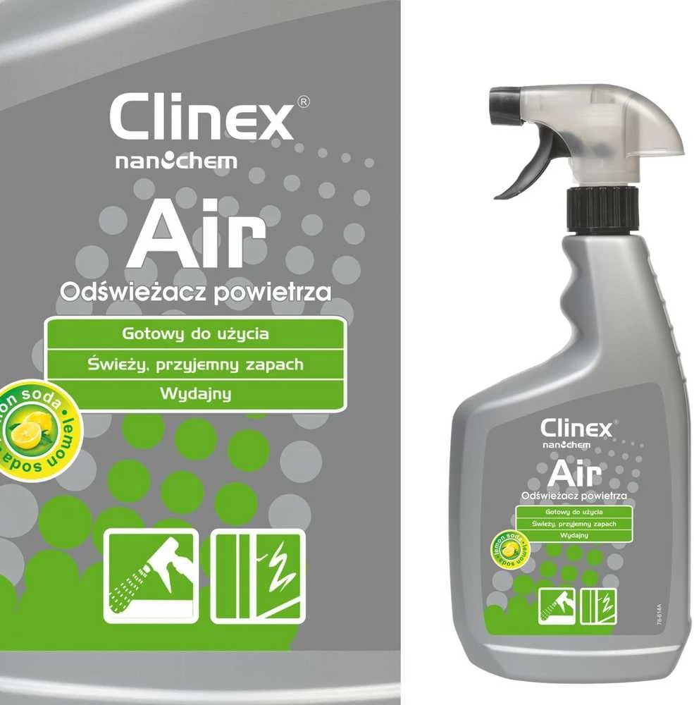 Veiksmingas oro gaiviklis, purškiamas ant paviršių CLINEX Air - Citrininė soda 650ML
