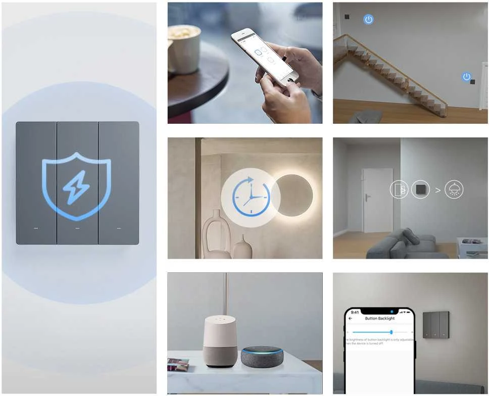 Sonoff SwitchMan M5 Wifi 3 klavišų jungiklis 86mm pločio M5-3C-86