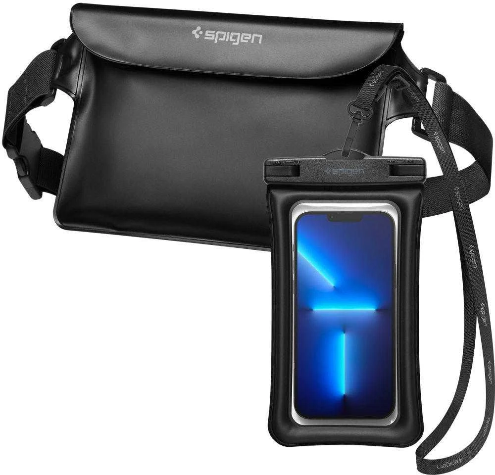 Spigen Aqua Shield A621 vandeniui atsparus dėklas hip bag + floating – juodas