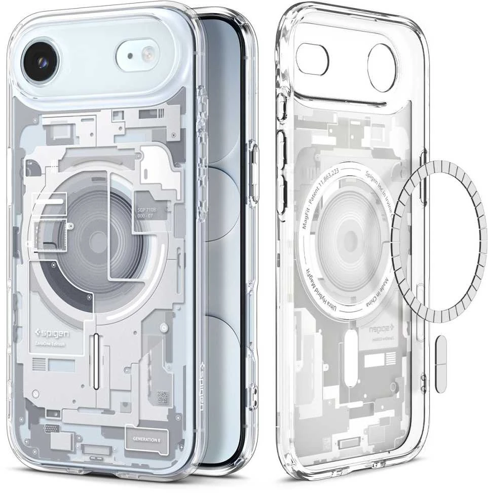 Spigen Ultra Hybrid MagSafe dėklas skirtas Apple iPhone 17 Air Zero One – baltos spalvos