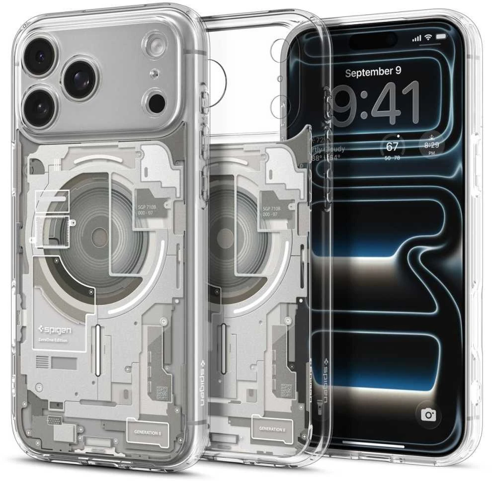 Spigen Ultra Hybrid MagSafe dėklas skirtas Apple iPhone 17 Pro Zero One – titanium