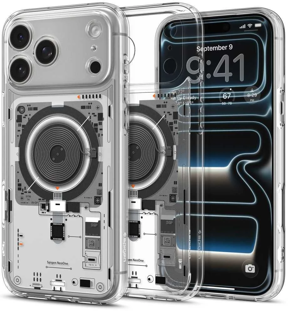 Spigen Ultra Hybrid MagSafe Neo One dėklas skirtas Apple iPhone 17 Pro - skaidrus
