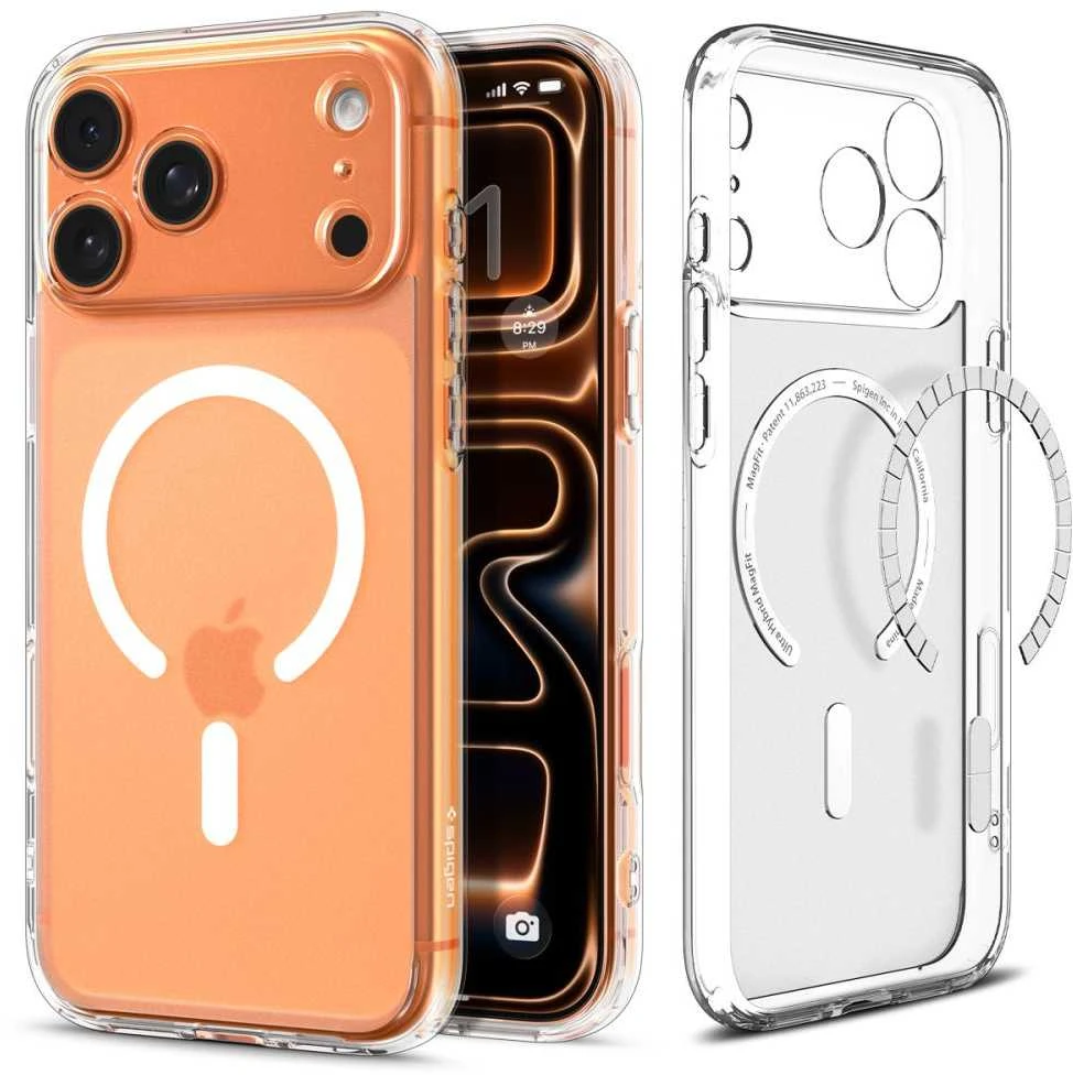 Spigen Ultra Hybrid MagSafe dėklas skirtas Apple iPhone 17 Pro – baltos spalvos