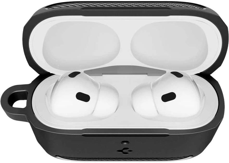 Spigen Rugged Armor dėklas skirtas AirPods Pro 3 – matinės juodos spalvos