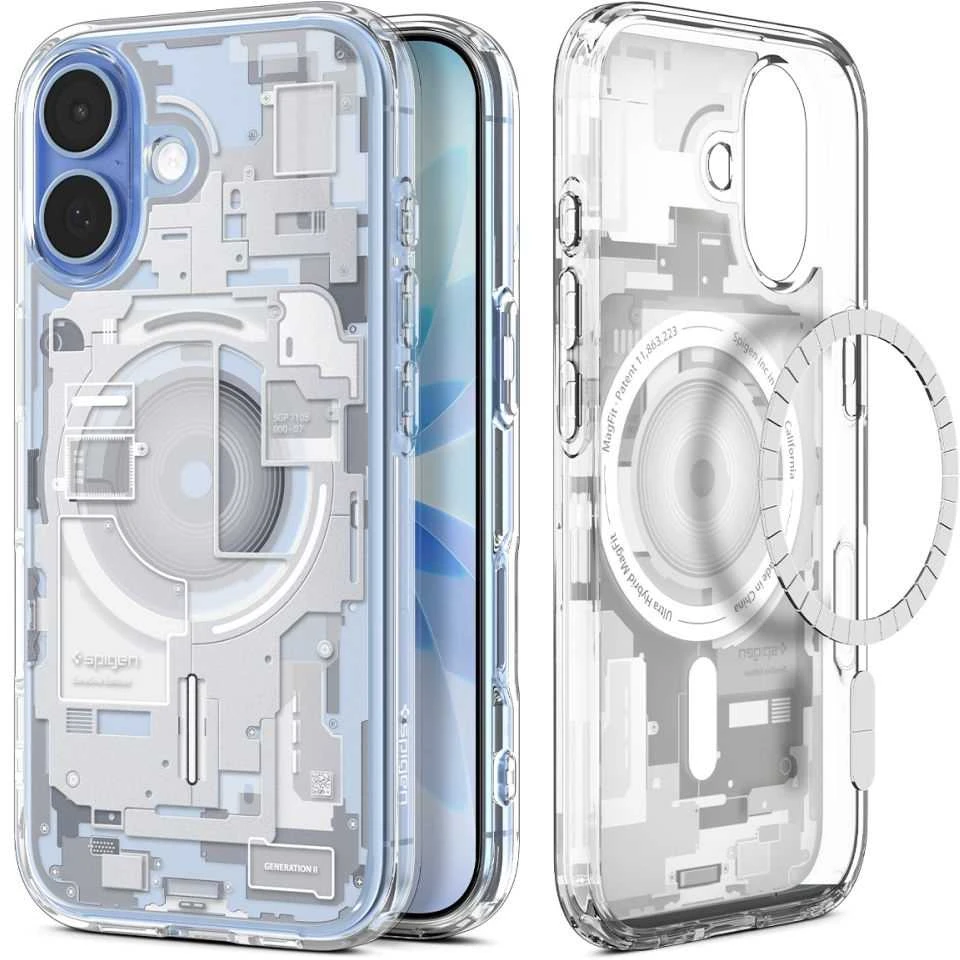Spigen Ultra Hybrid MagSafe dėklas skirtas Apple iPhone 17 Zero One – baltos spalvos