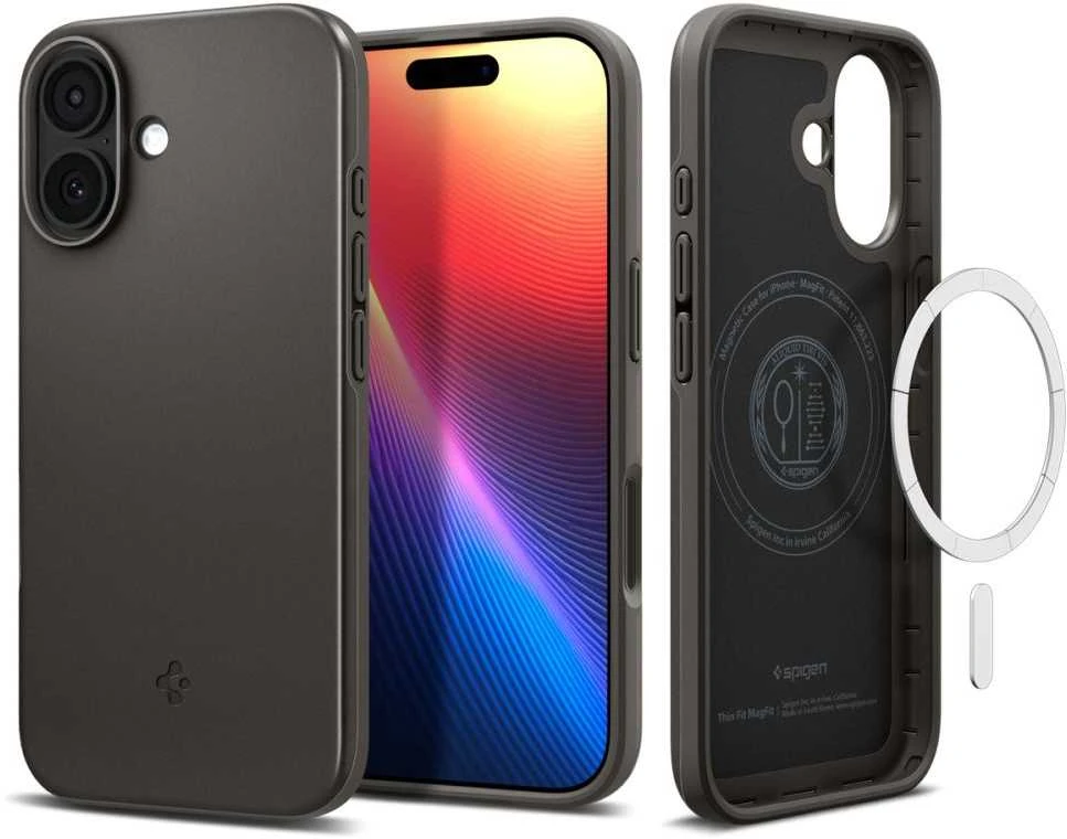 Spigen Thin Fit MagSafe dėklas skirtas Apple iPhone 17 – pilkos spalvos