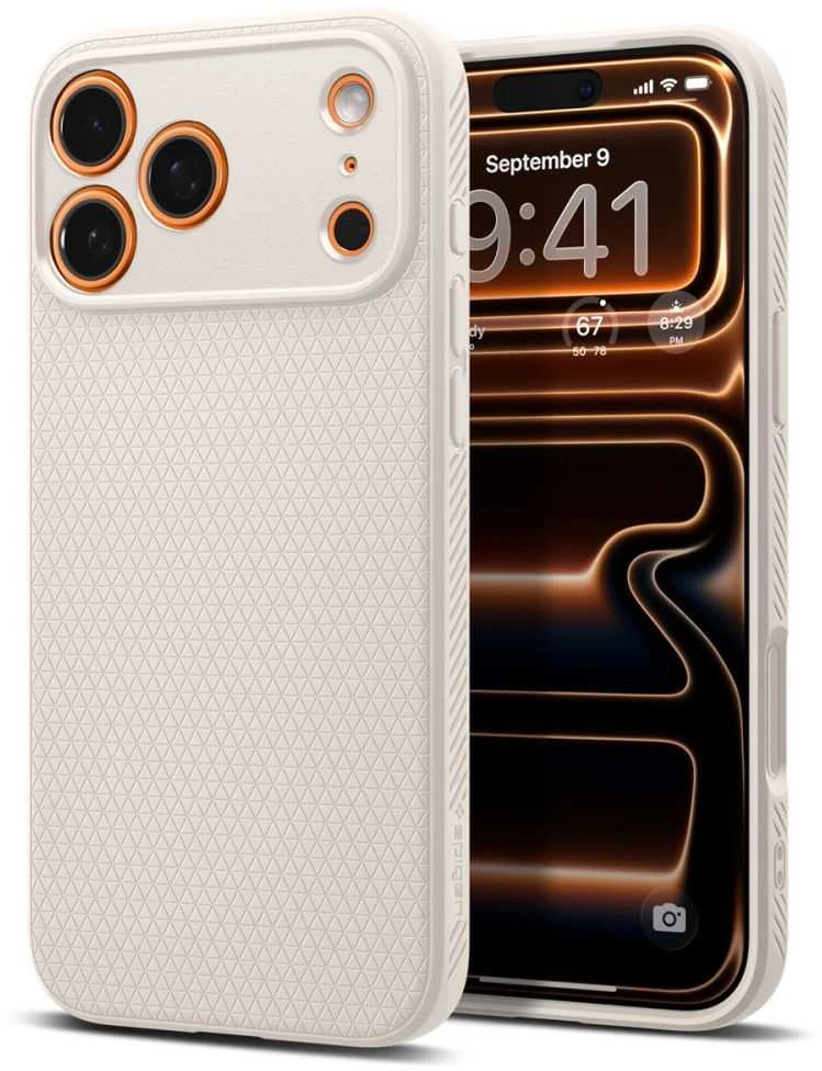 Dėklas „Spigen Liquid Air“, natūralus titanas – „iPhone 17 Pro Max“