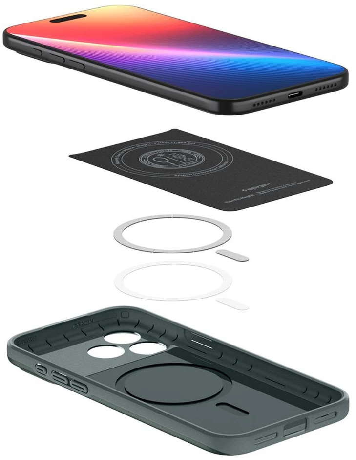 Spigen Thin Fit MagSafe dėklas skirtas Apple iPhone 17 Pro – žalios spalvos