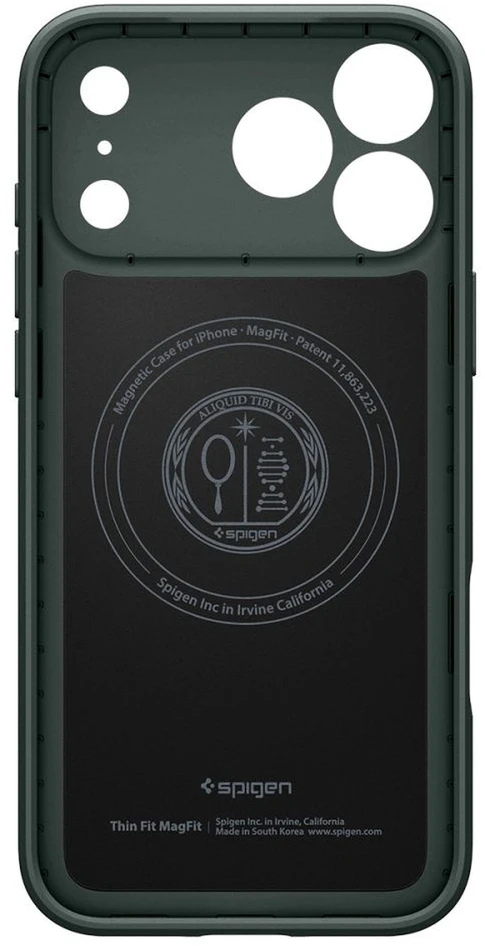 Spigen Thin Fit MagSafe dėklas skirtas Apple iPhone 17 Pro – žalios spalvos