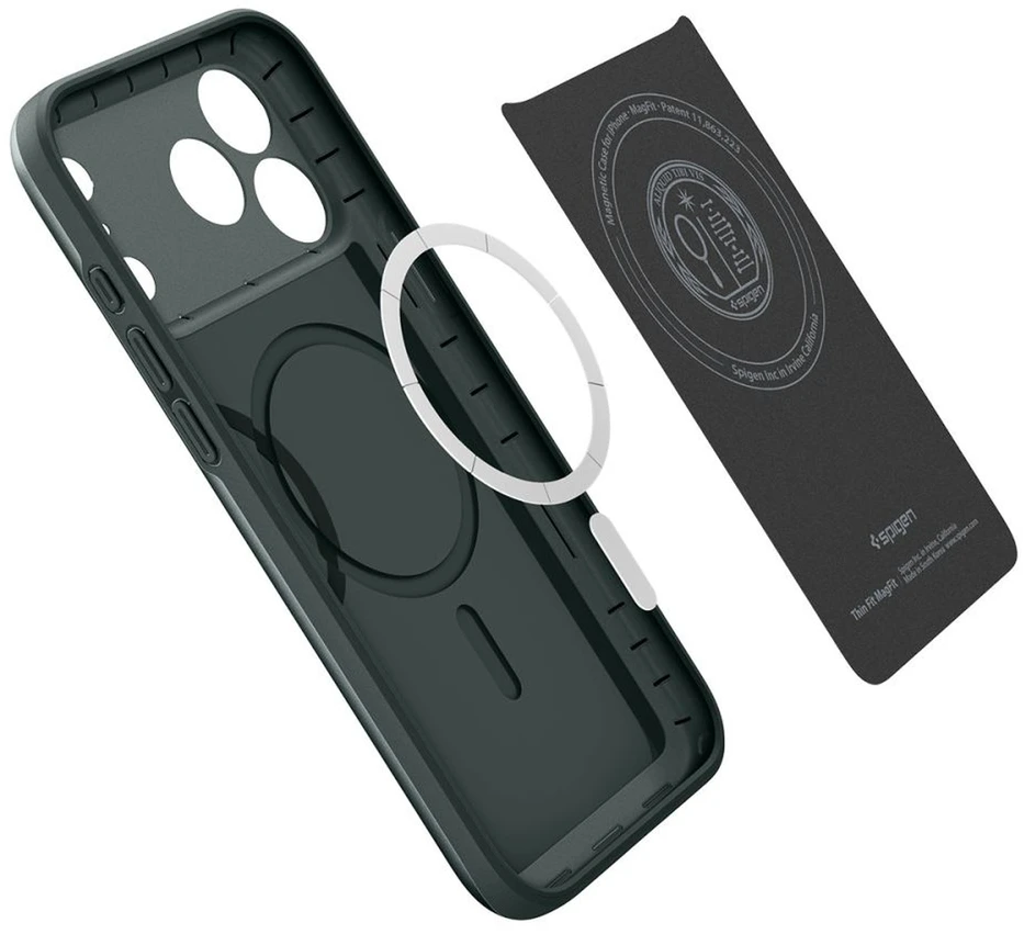 Spigen Thin Fit MagSafe dėklas skirtas Apple iPhone 17 Pro – žalios spalvos