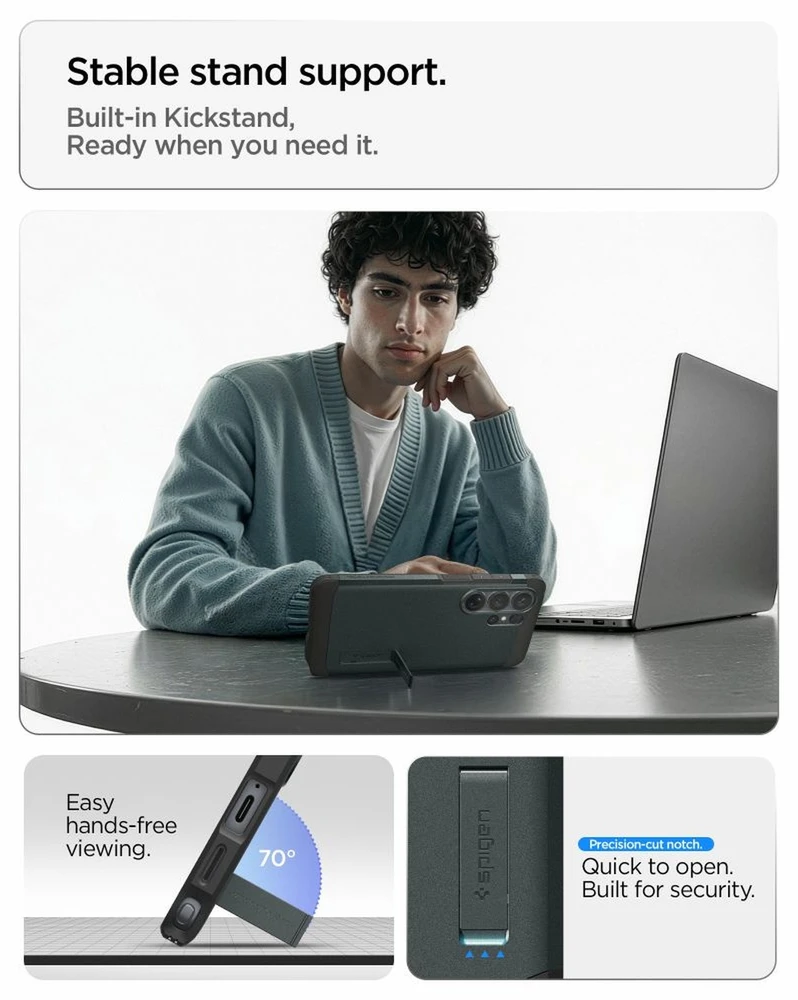 Spigen Tough Armor Mag MagSafe dėklas skirtas Samsung Galaxy S26 Ultra – žalios spalvos