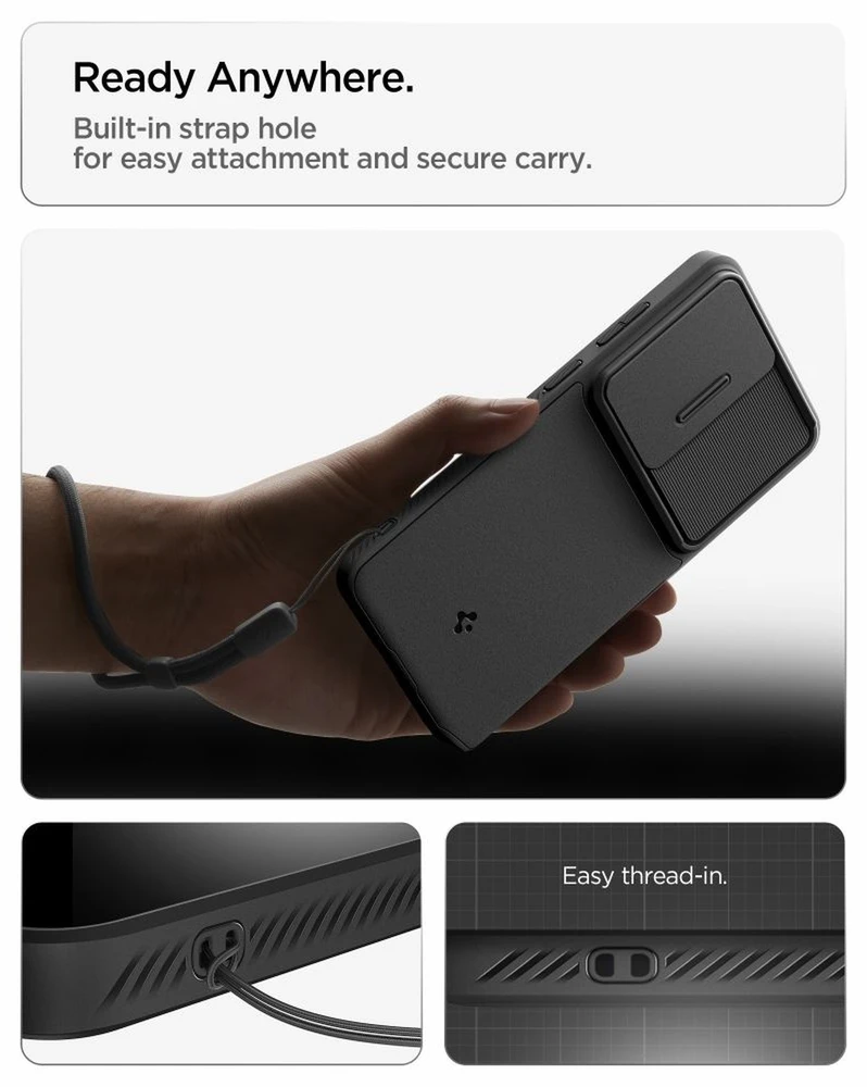 Spigen Optik Armor dėklas skirtas Samsung Galaxy S26 Ultra – juodos spalvos