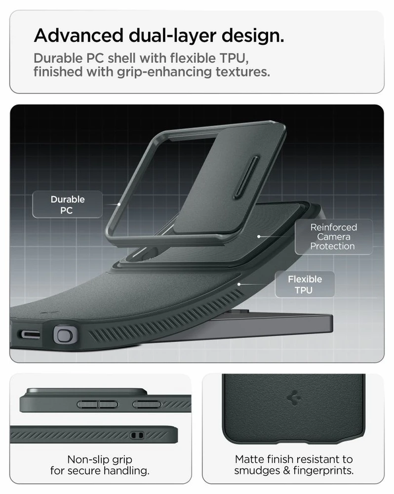 Spigen Optik Armor dėklas skirtas Samsung Galaxy S26 Ultra – žalios spalvos