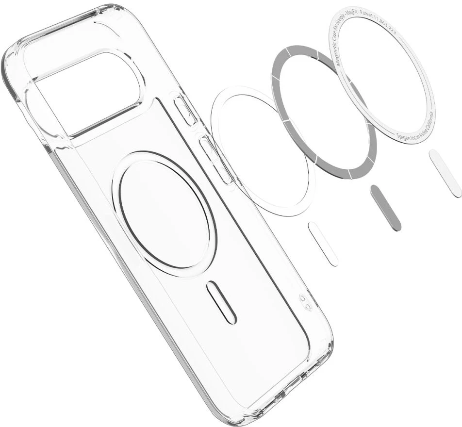„Spigen Ultra Hybrid Mag MagSafe“ dėklas, skirtas „Google Pixel 10 / 10 Pro“ – skaidrus ir baltas