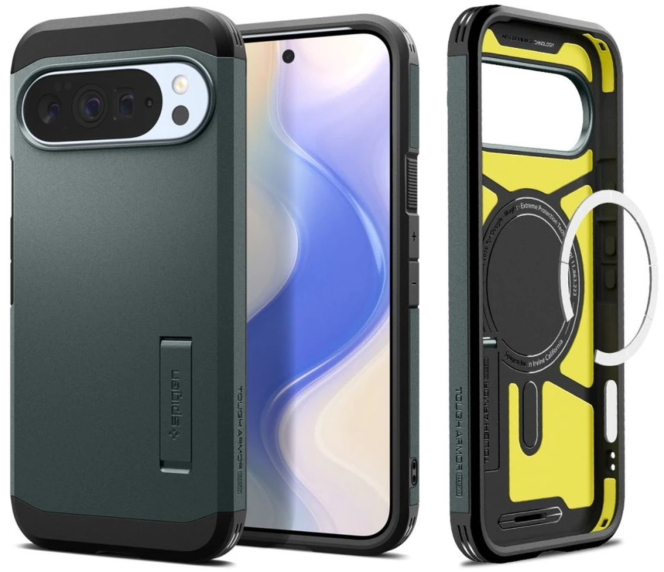 „Spigen Tough Armor Mag MagSafe“ dėklas, skirtas „Google Pixel 10 Pro XL“ - Žalias