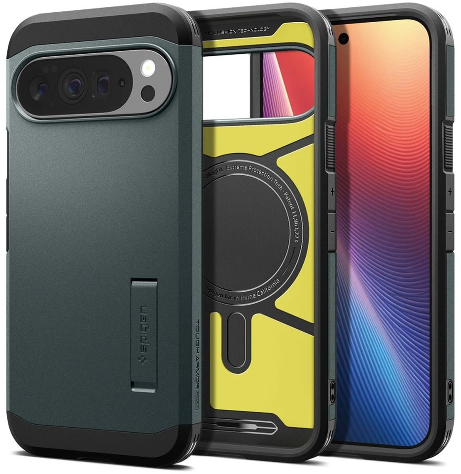Dėklas „Spigen Tough Armor MagSafe“, bedugnės žalios spalvos – „Google Pixel 10 Pro XL“