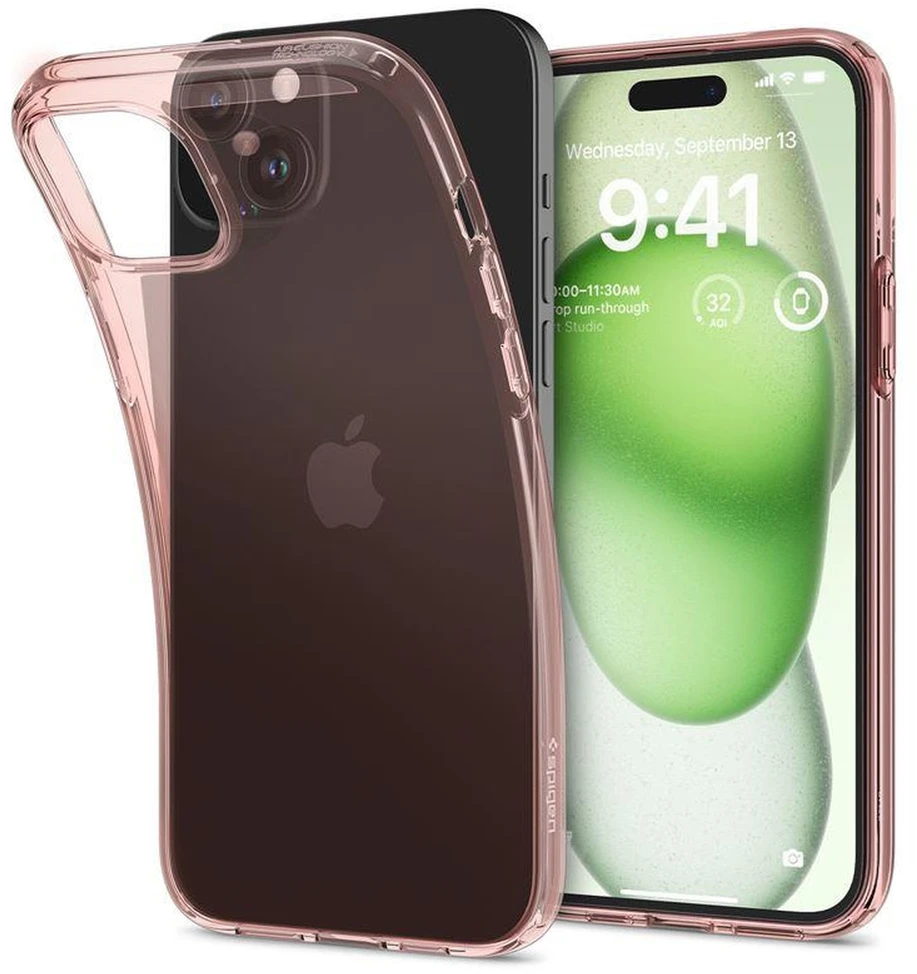 Dėklas „Spigen Crystal Flex“, rožinis krištolas – „Apple iPhone 15 Plus“