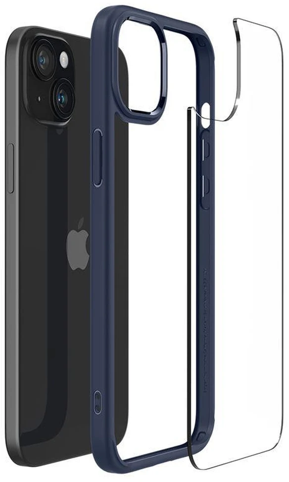 Spigen Crystal Hybrid, navy dėklas telefonui mėlynos spalvos – Apple iPhone 15 Plus